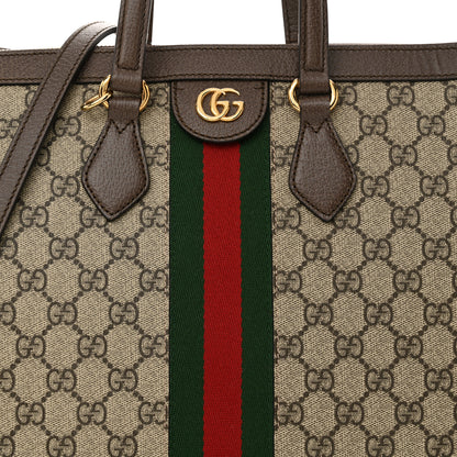 Gucci GG Supreme Monogram Web Medium Ophidia Tote Bag Brown 7 of 9