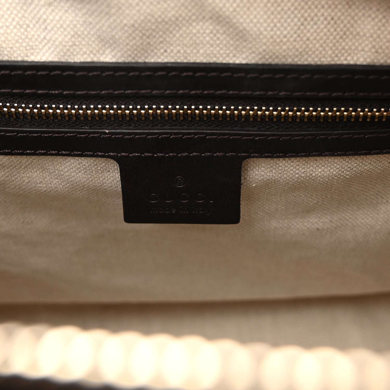 Gucci Monogram Selleria Calfskin Vintage Web Medium Boston Beige Ebony Cocoa 7 of 10