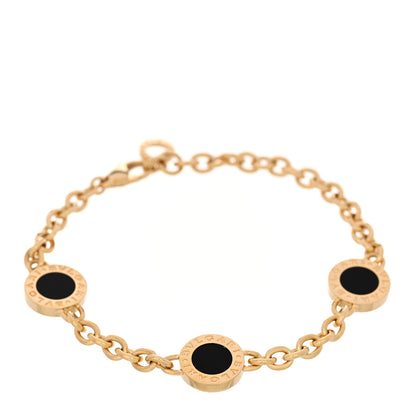 Bulgari 18K Yellow Gold Mother of Pearl Black Onyx BVLGARI BVLGARI Three Station Bracelet 1 of 5