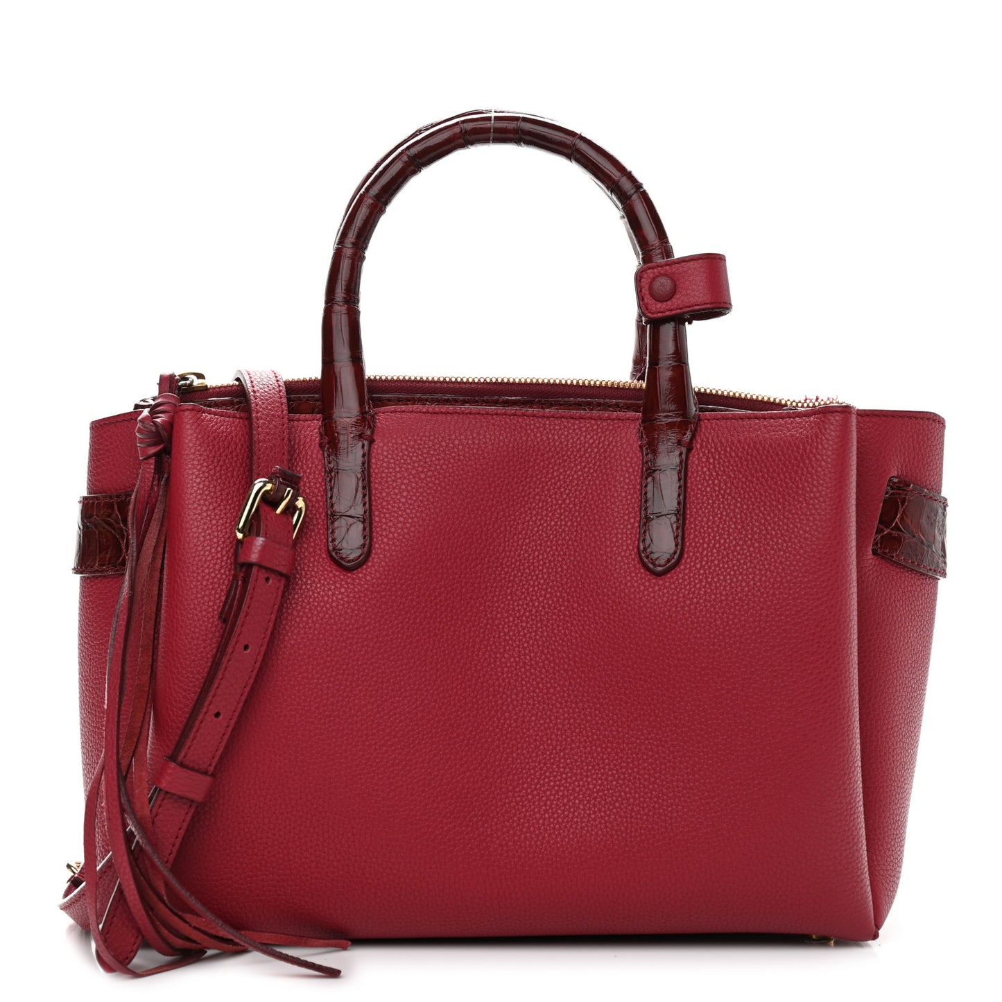 Calfskin Crocodile Cristie Satchel Red