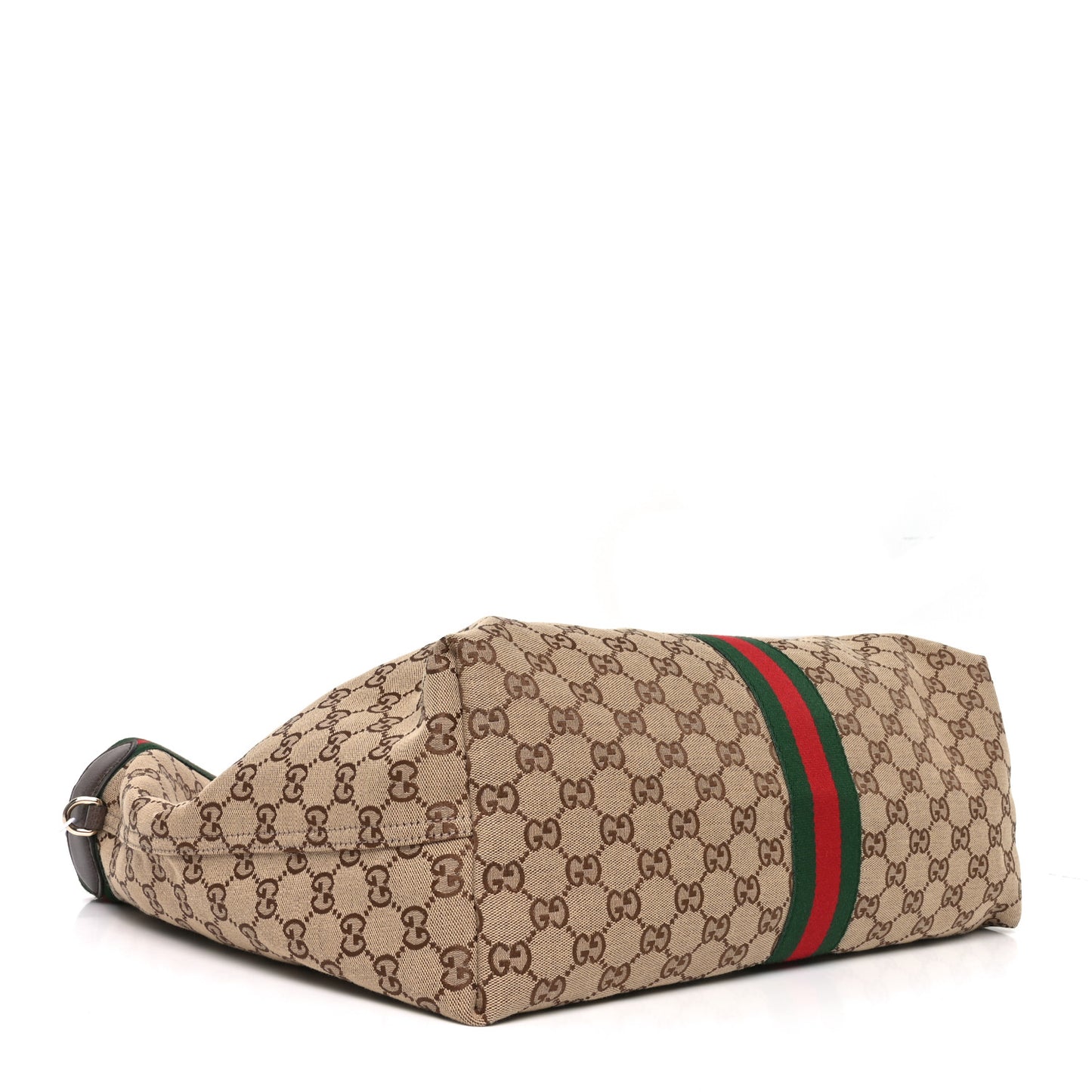 GG Monogram Web Large Giglio Tote Beige Brown