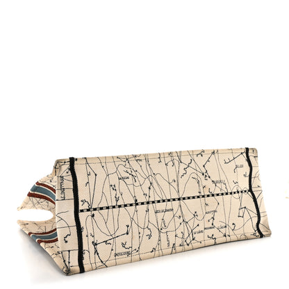 Christian Dior Canvas Embroidered Large Zodiac Book Tote Latte Multicolor 4 of 15