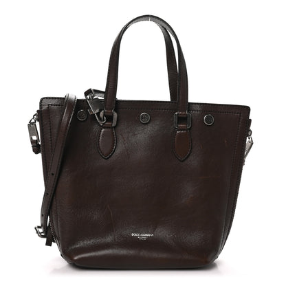 Dolce & Gabbana Tempesta Calfskin Atene Shopping Bag Brown 1 of 8