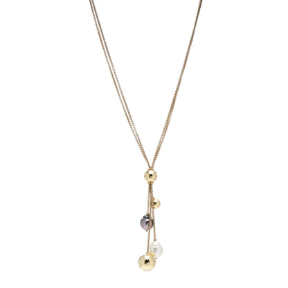 David Yurman 18K Yellow Gold Pearl Solari Fringe Necklace 1 of 4