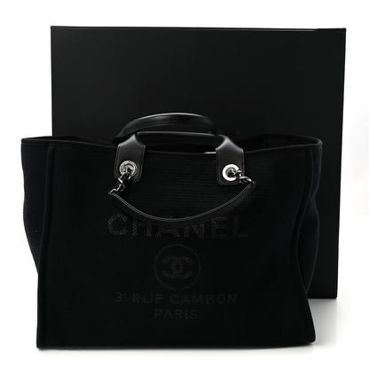 Chanel Mixed Fibers Medium Deauville Tote Black 12 of 12