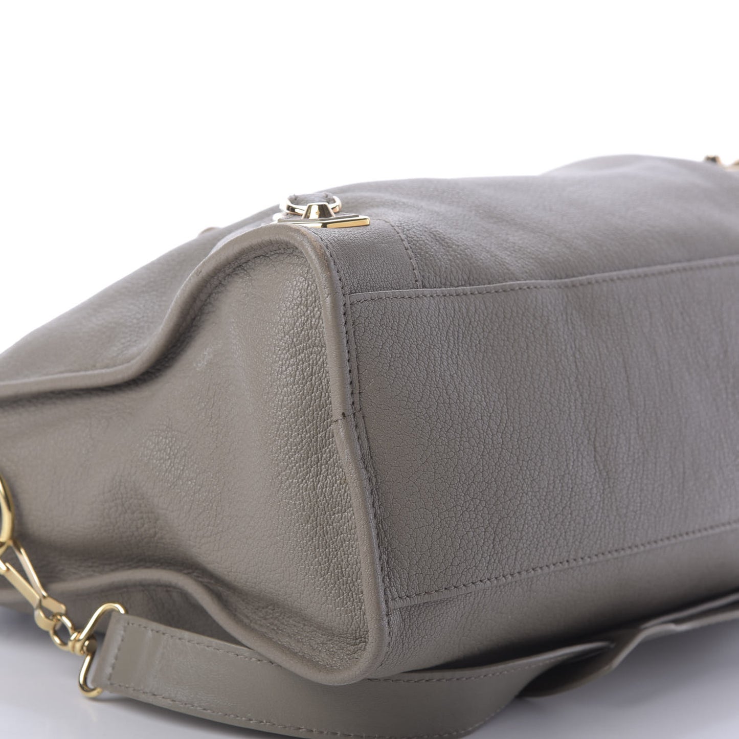 Chevre Gold Metallic Edge Hardware City Gris Taupe
