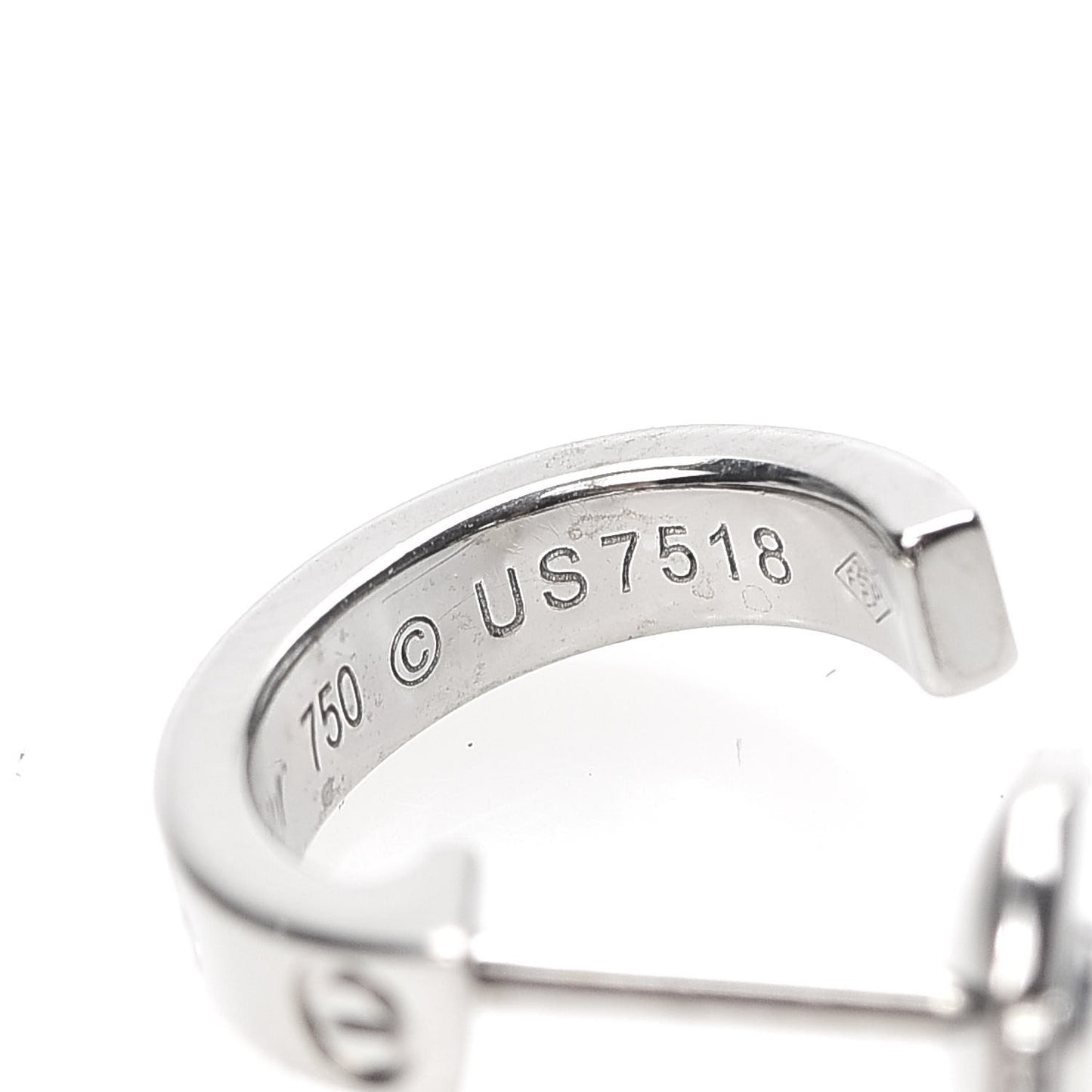 18K White Gold Small LOVE Hoop Earrings