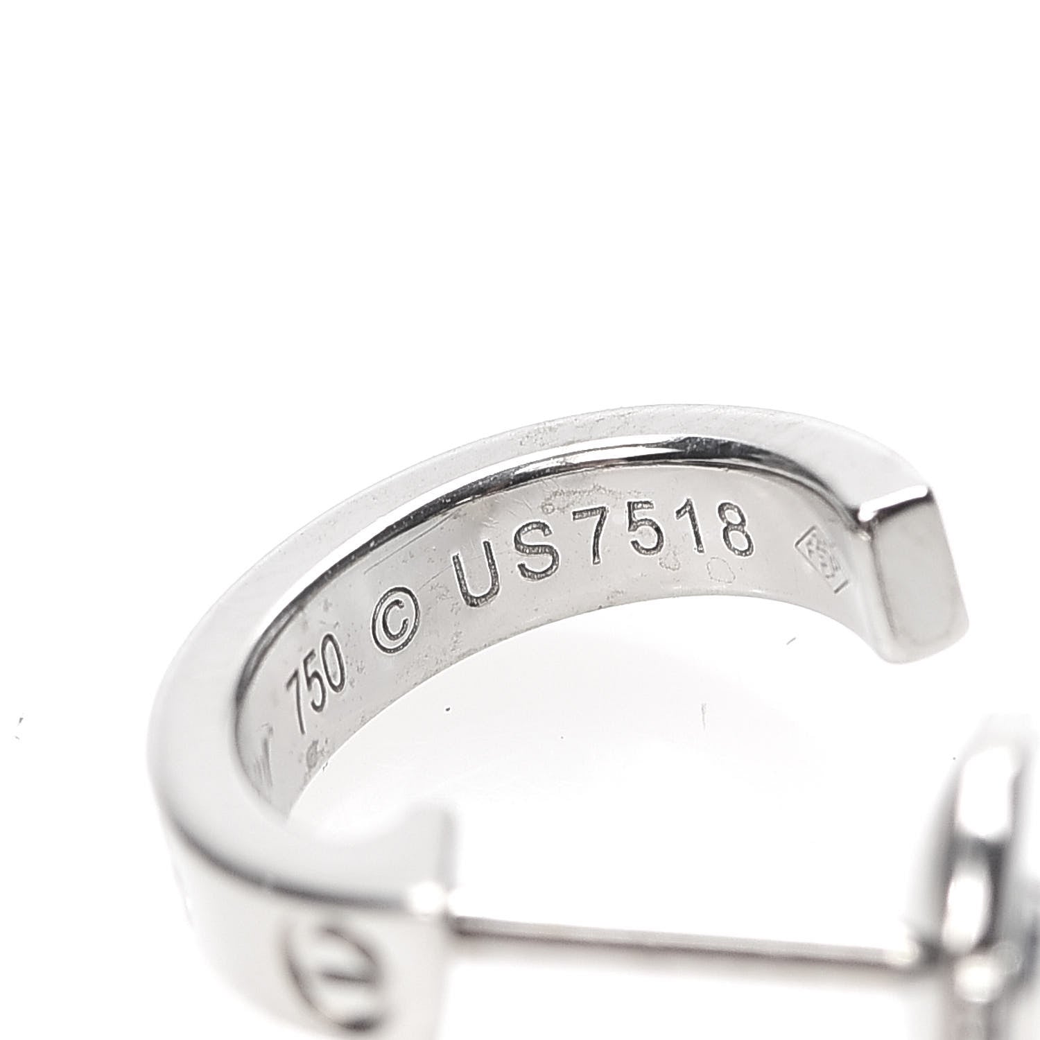 Cartier 18K White Gold Small LOVE Hoop Earrings 5 of 5