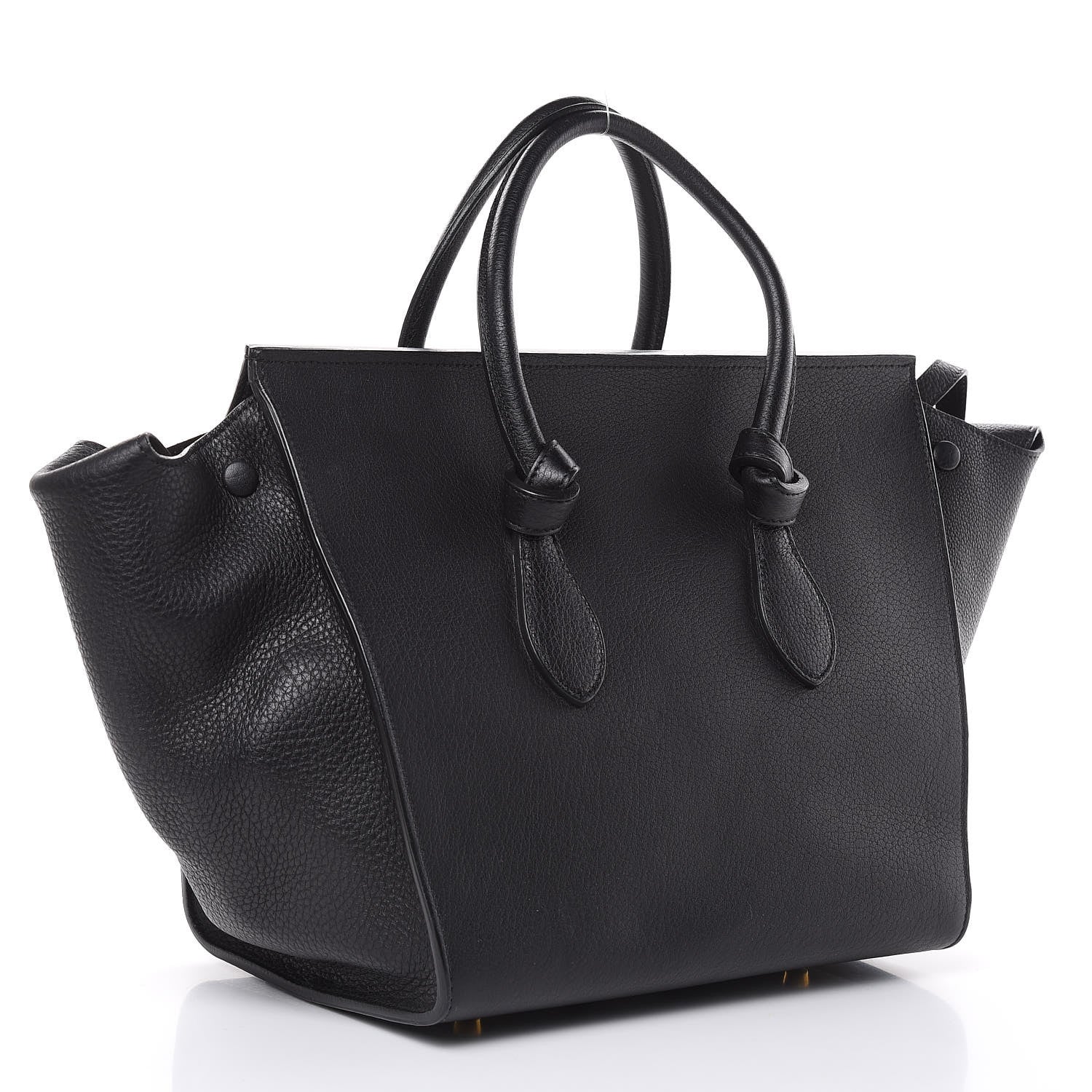 Celine Crisped Calfskin Medium Tie Knot Tote Black 3 of 17