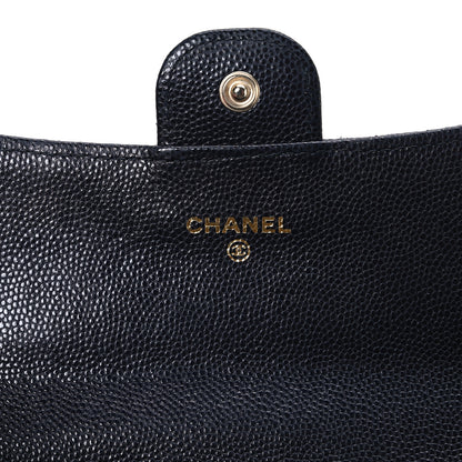 Chanel Caviar Quilted Large Gusset Flap Wallet Navy 6 of 9