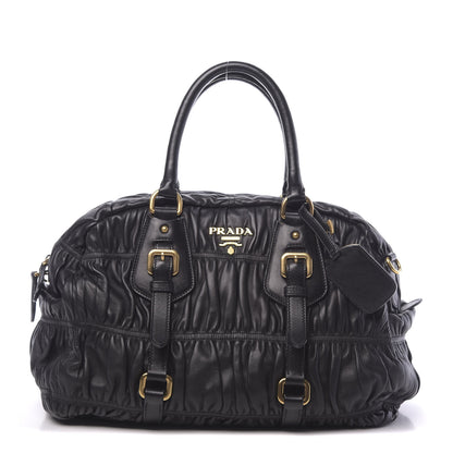 Prada Nappa Gaufre Buckle Bowler Black 1 of 11