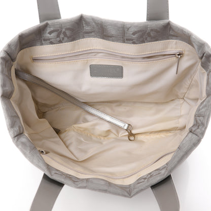 Chanel Metallic Nylon Small Travel Tote Silver 5 of 12