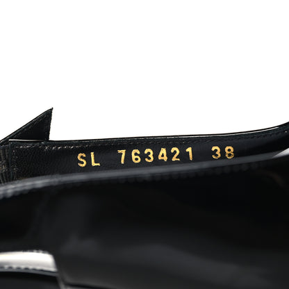 Saint Laurent Glazed Calfskin Lee Slingback Pumps 38 Black 7 of 10