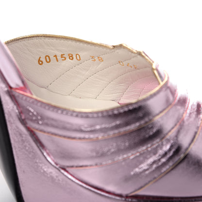 Gucci Metallic Nappa Medea Platform Sandals 38 Rosa 7 of 15