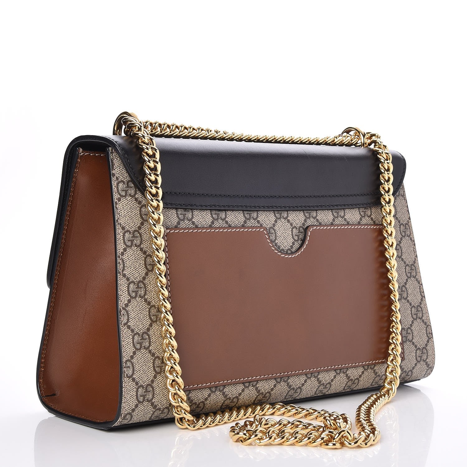 Gucci GG Supreme Monogram Calfskin Medium Padlock Shoulder Bag Beige Black Cuir 3 of 7