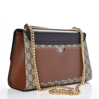 Gucci GG Supreme Monogram Calfskin Medium Padlock Shoulder Bag Beige Black Cuir 3 of 7