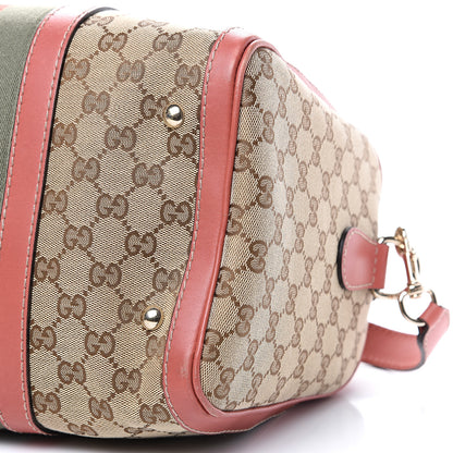 Gucci Monogram Medium Vintage Web Boston Pink 12 of 13