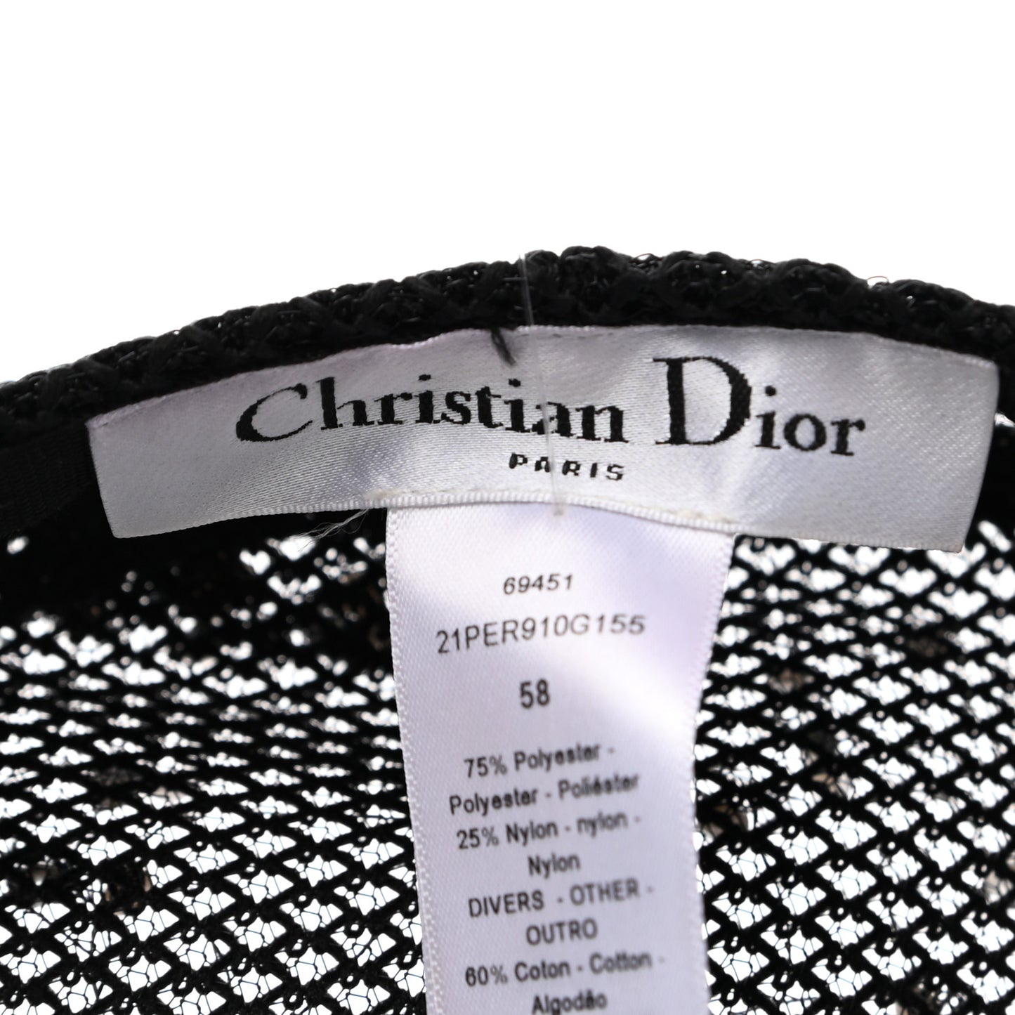 Polyester Nylon Pearl Beret with Veil Black