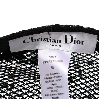 Christian Dior Polyester Nylon Pearl Beret with Veil Black 7 of 8