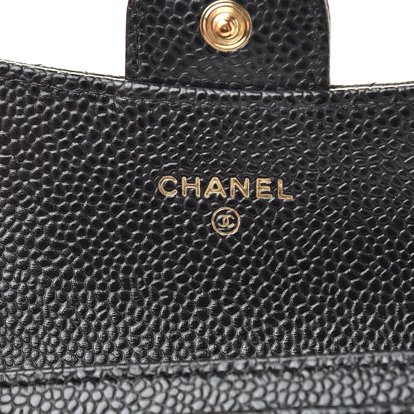 Caviar Quilted Flap Card Holder Black