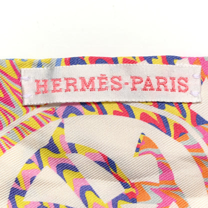 Hermes Silk Ex-Libris Marble Twilly Rose White Bleu 3 of 5