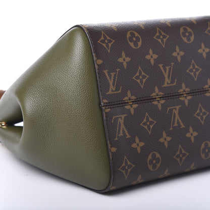 Louis Vuitton Calfskin Monogram Fold Tote MM Black Khaki Cream 14 of 17