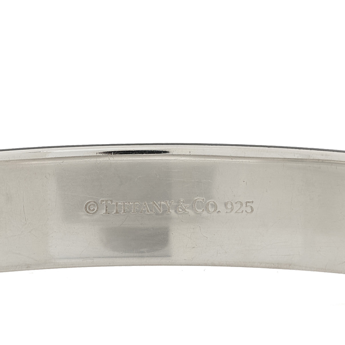 Tiffany Sterling Silver Diamond Narrow Locks Bangle Bracelet 3 of 3