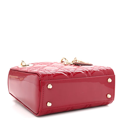 Christian Dior Patent Cannage Mini Lady Dior Red 4 of 12