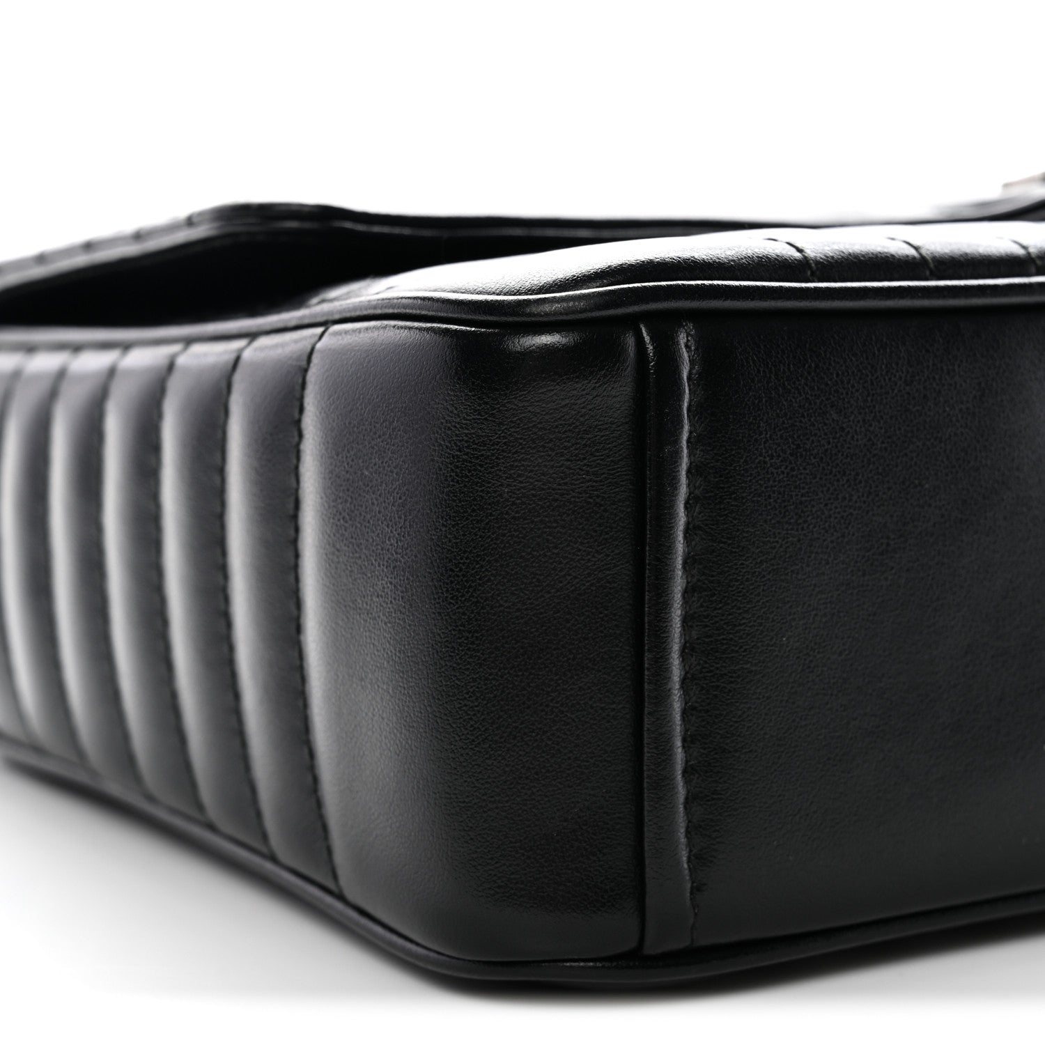 Prada Soft Calfskin Impunture Diagramme Large Chain Flap Shoulder Bag Black 8 of 10