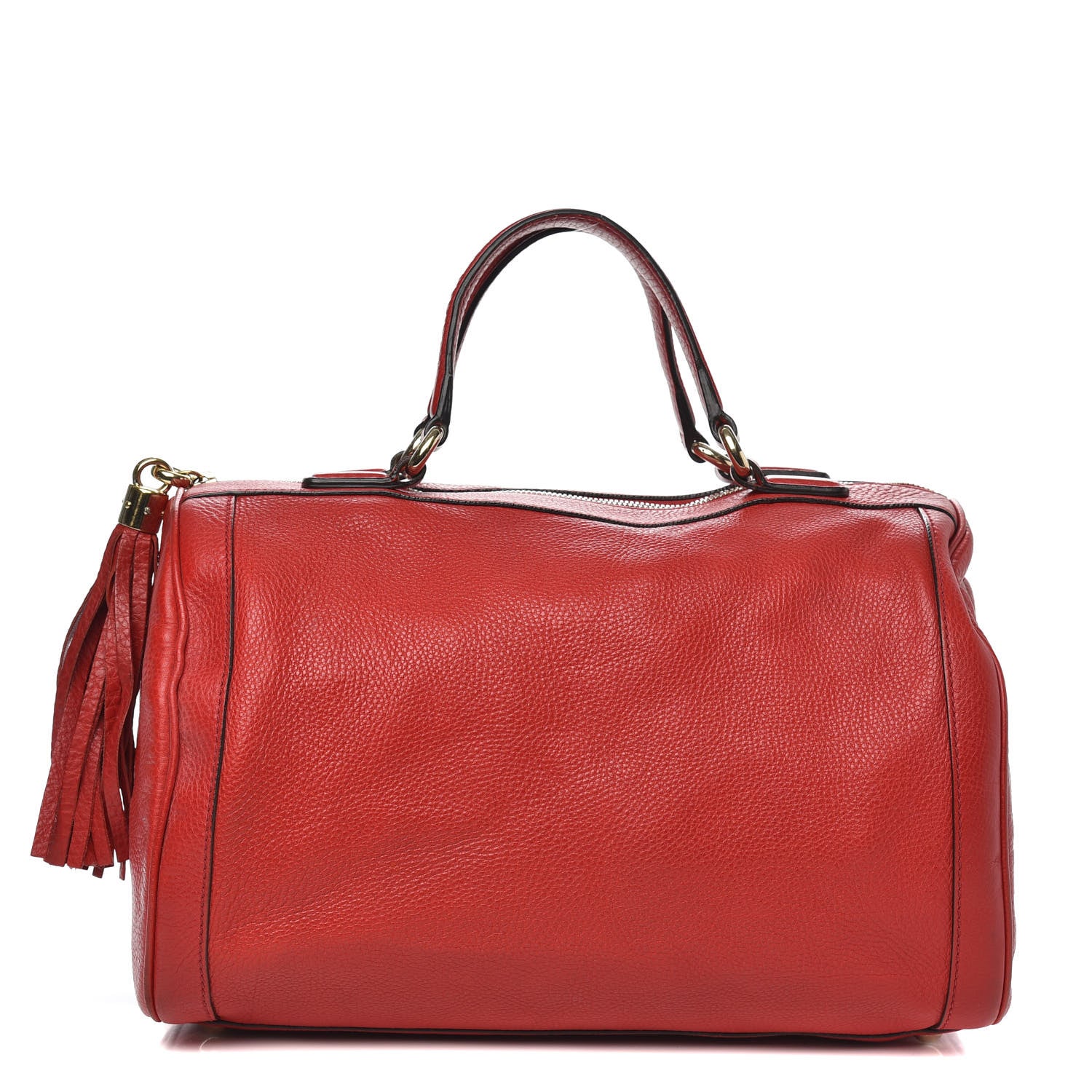 Gucci Pebbled Calfskin Medium Soho Boston Red 1 of 15