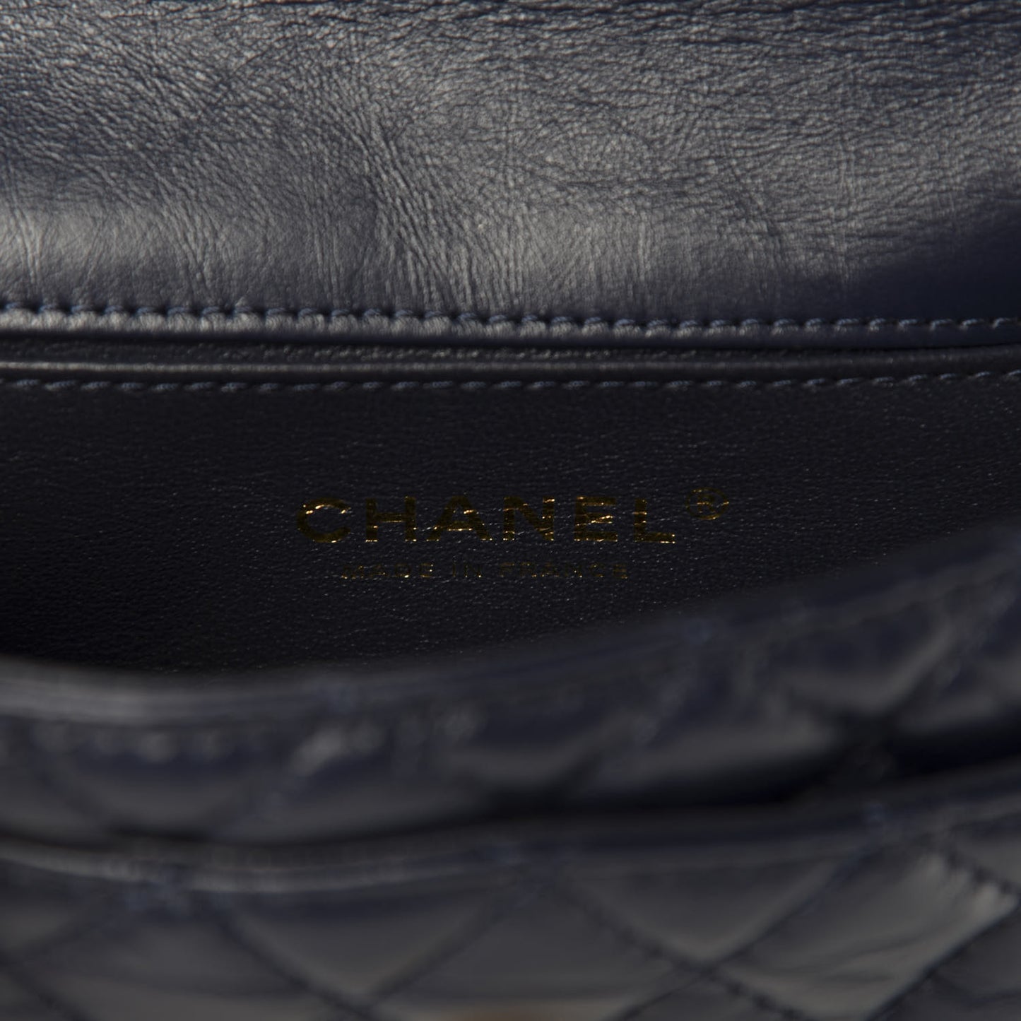 Aged Calfskin Quilted 2.55 Reissue Flap Belt Bag Clutch Navy