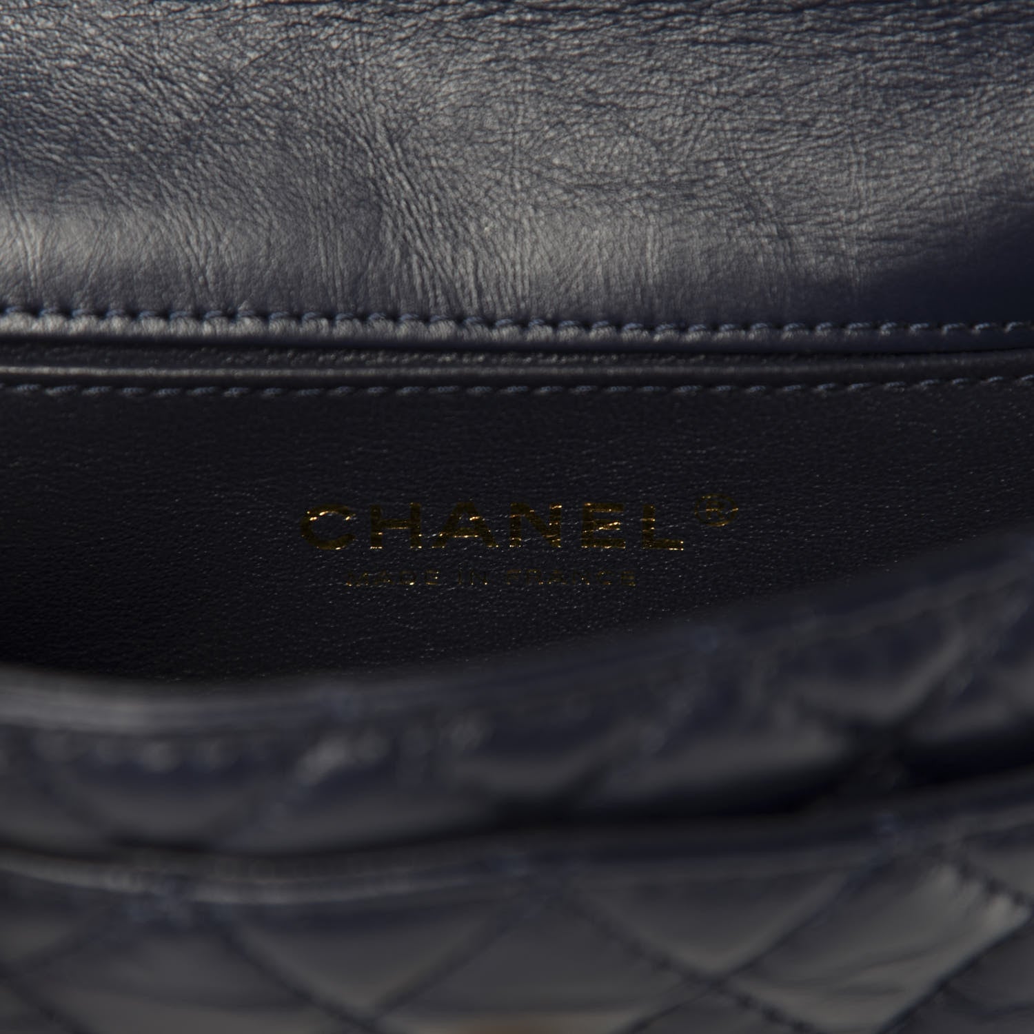 Chanel Aged Calfskin Quilted 2.55 Reissue Flap Belt Bag Clutch Navy 9 of 10