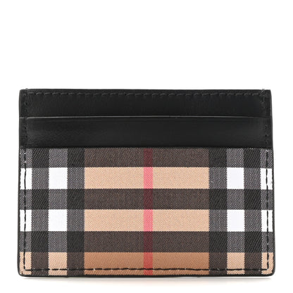 Burberry Vintage Check Calfskin Card Case Black 1 of 7