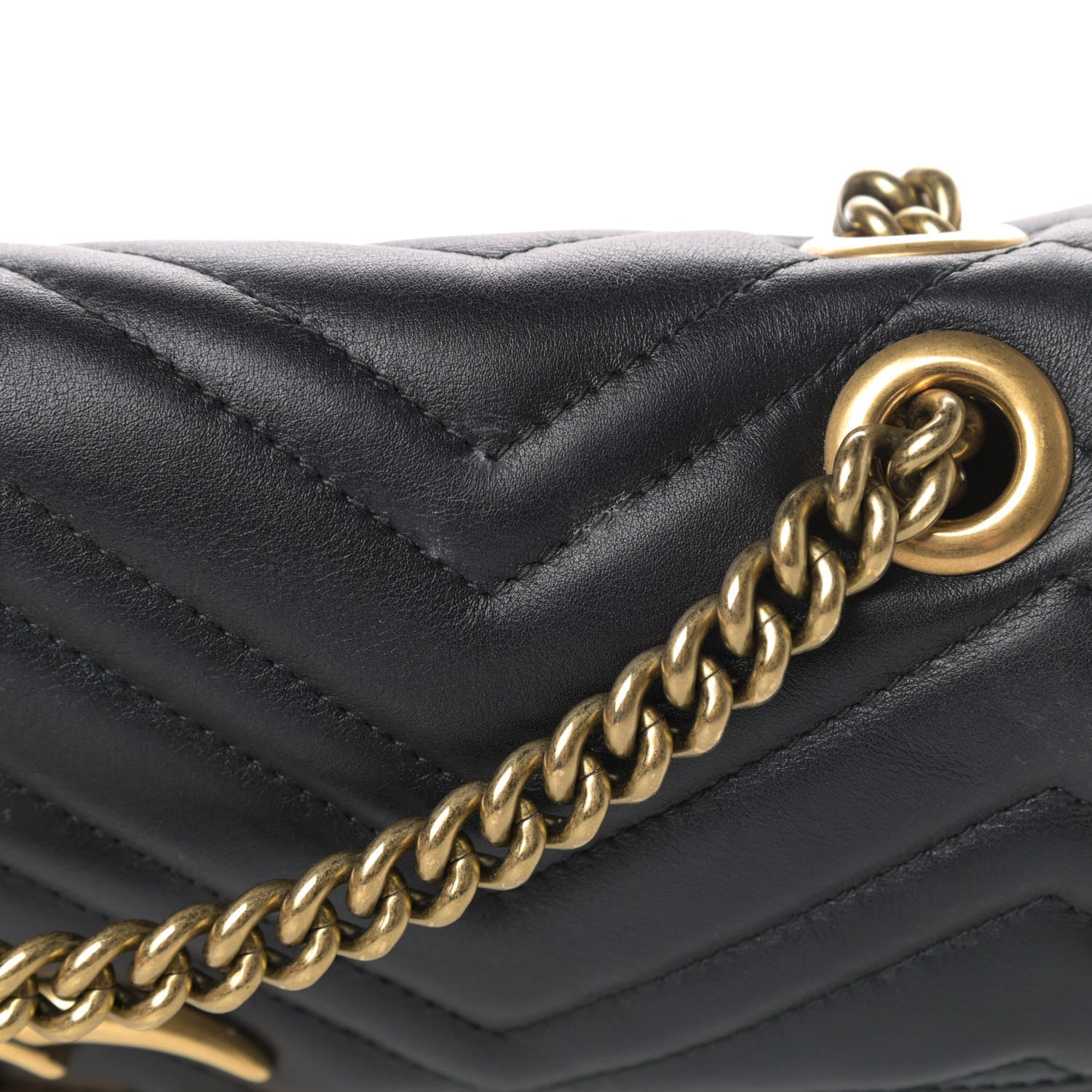 Gucci Calfskin Matelasse Medium GG Marmont Shoulder Bag Black 10 of 10