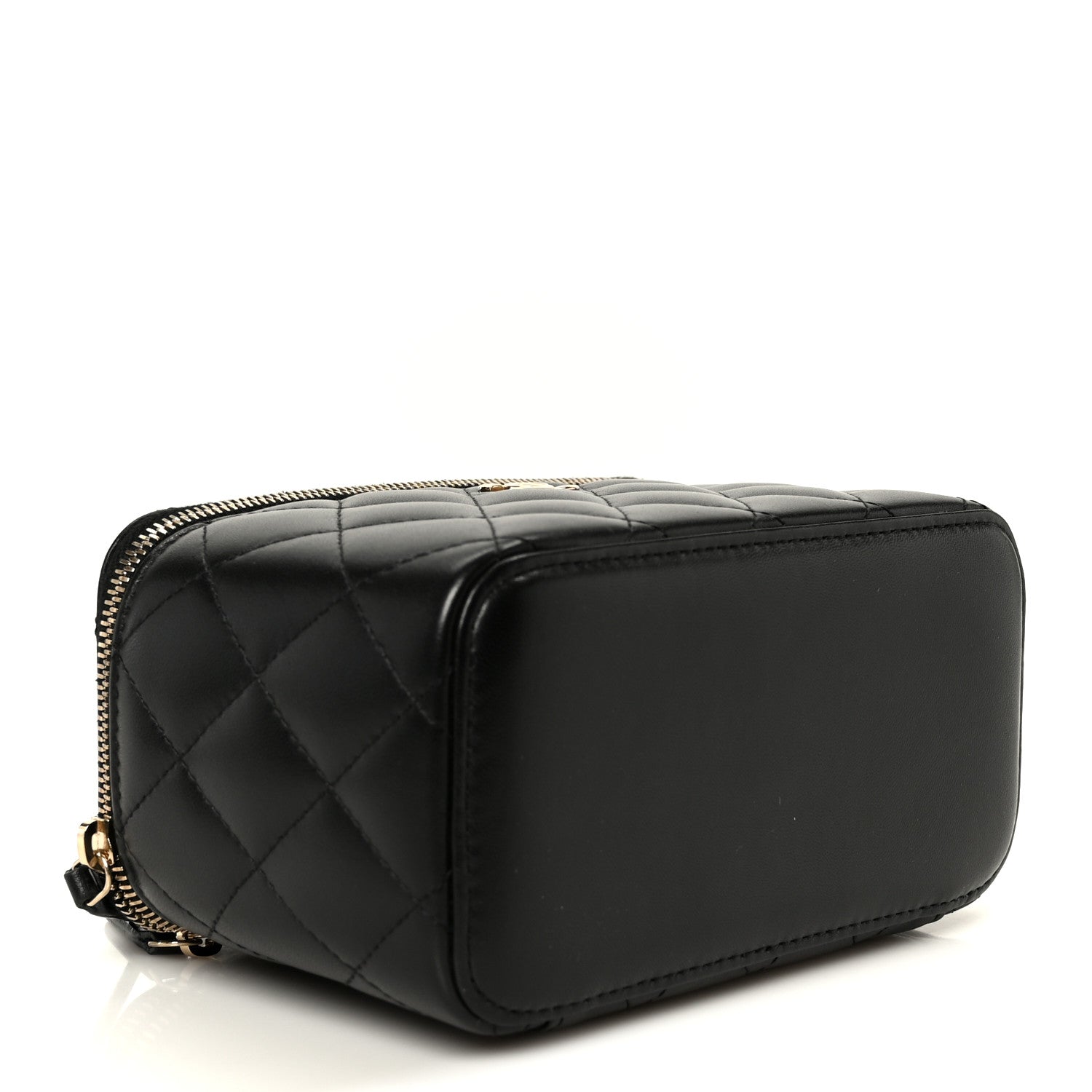 Chanel Lambskin Quilted Small Top Handle Vanity Case With Chain Black 4 of 11