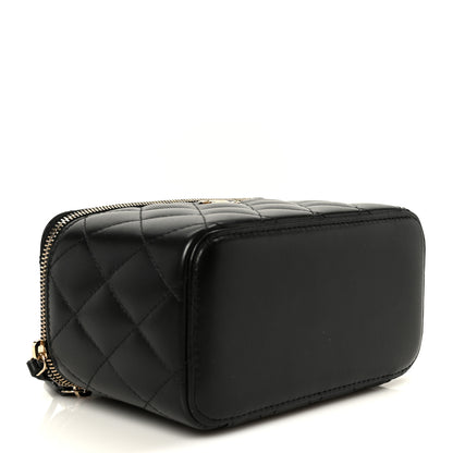 Chanel Lambskin Quilted Small Top Handle Vanity Case With Chain Black 4 of 11