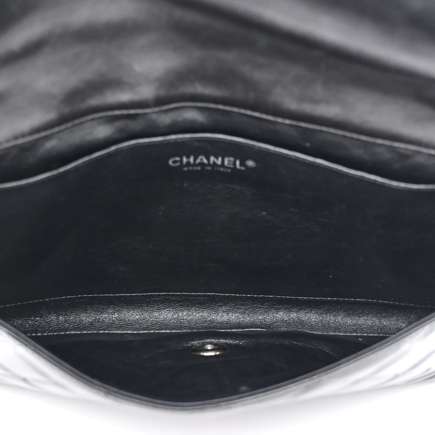 Chanel Patent Quilted Clutch with Chain Flap Black 5 of 10