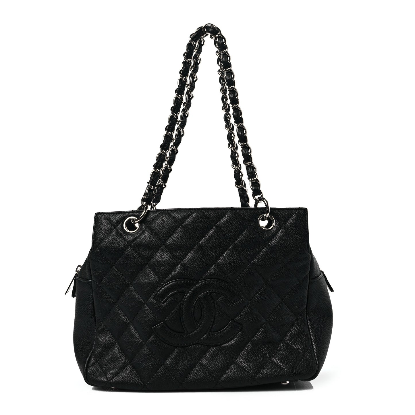 Caviar Quilted Petit Timeless Tote PTT Black