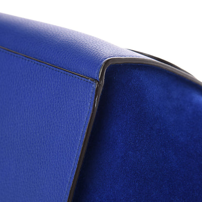 Celine Drummed Calfskin Suede Medium Trapeze Indigo 9 of 13