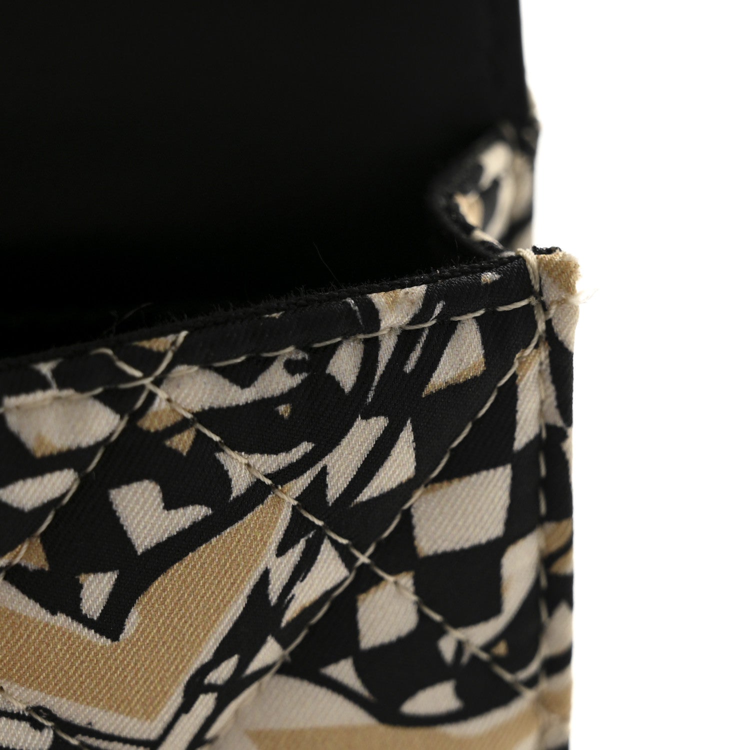 Chanel Canvas Check Flag Printed CC Clutch With Chain Beige Multicolor 12 of 13
