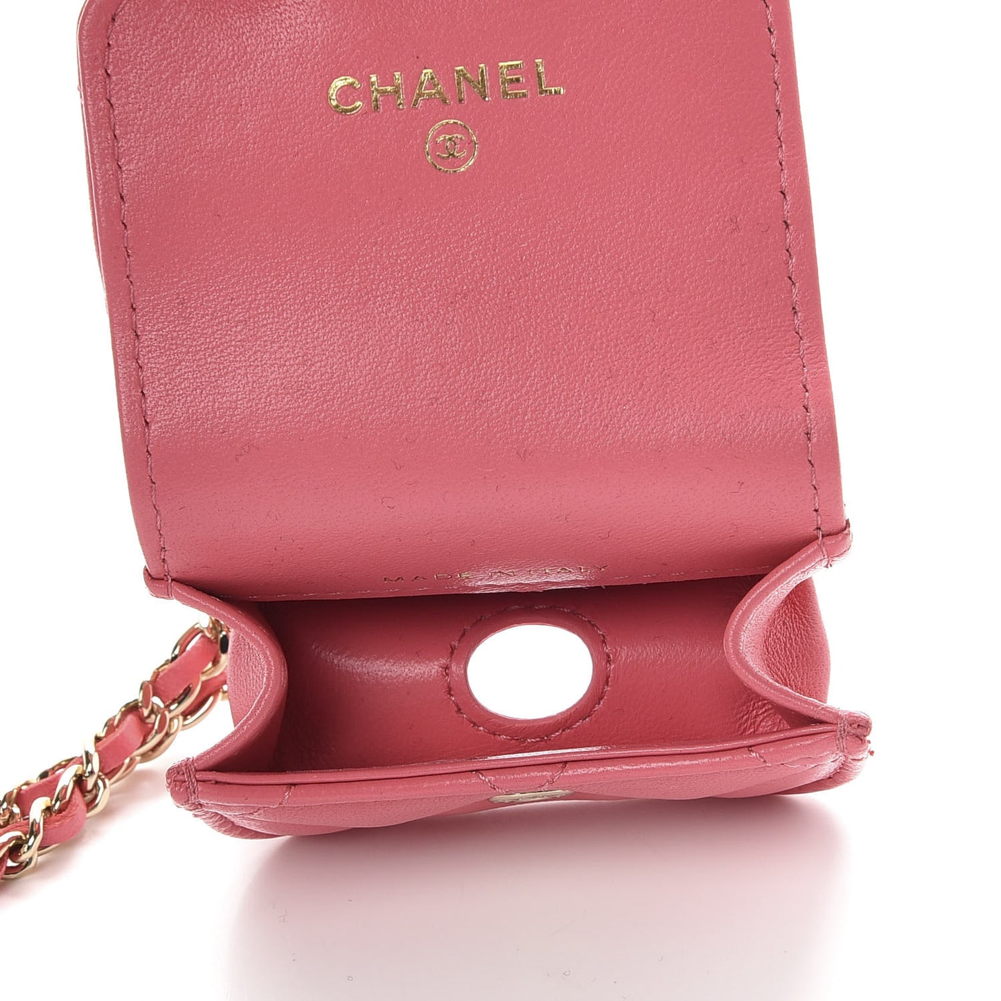 Lambskin Quilted Airpods Pro Case Coral