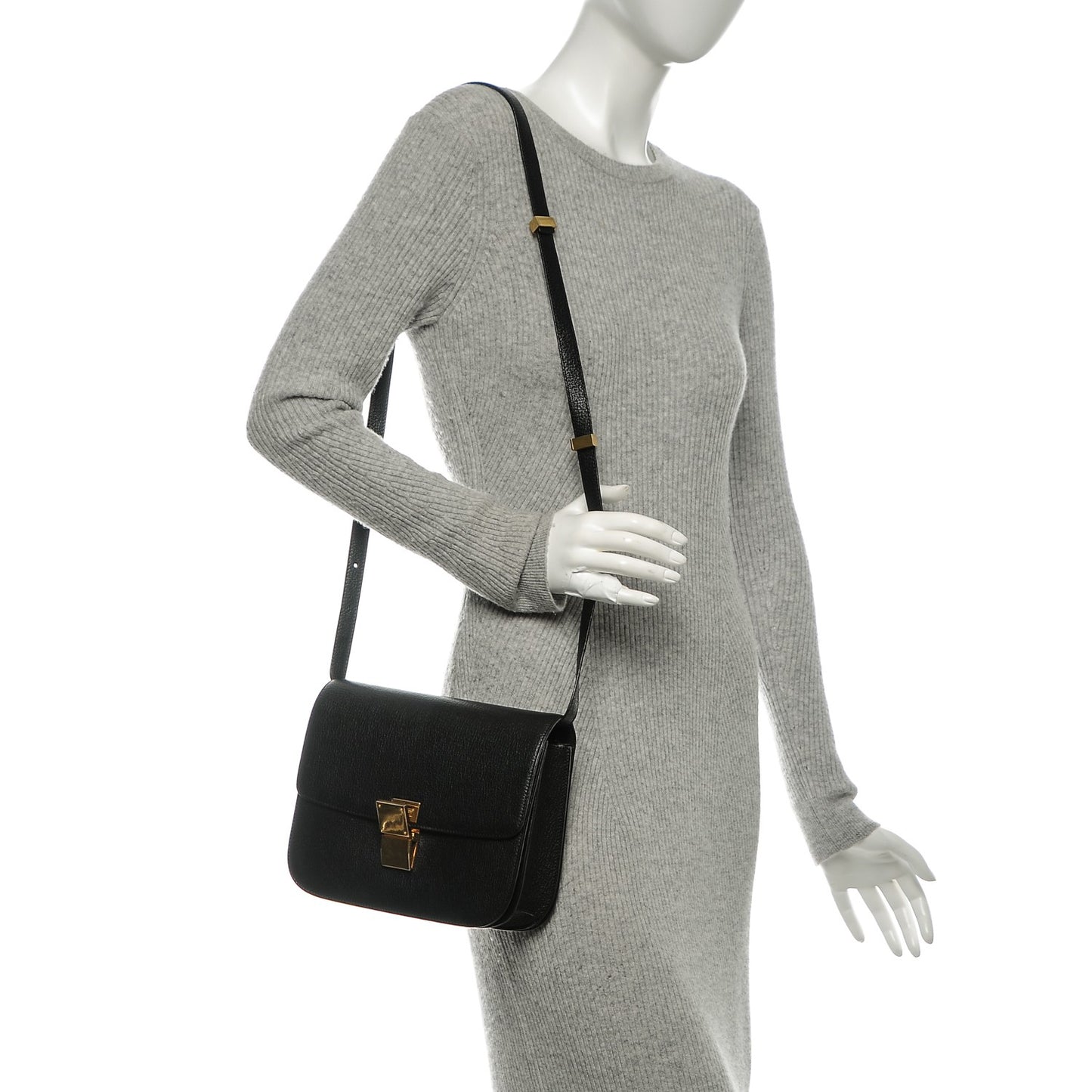 Goatskin Medium Classic Box Flap Bag Black