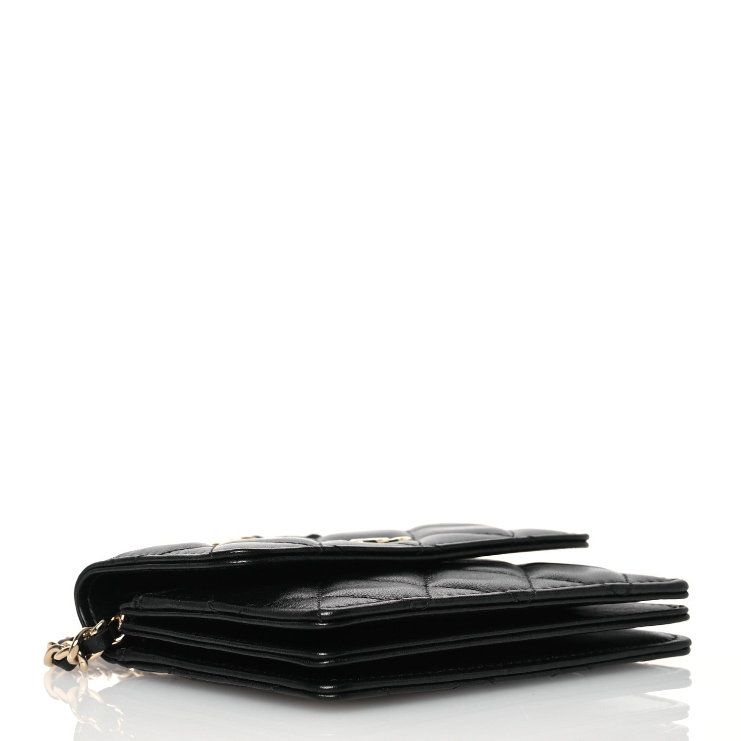 Chanel Lambskin Quilted My Chanel Lady Card Holder On Chain Black 4 of 13