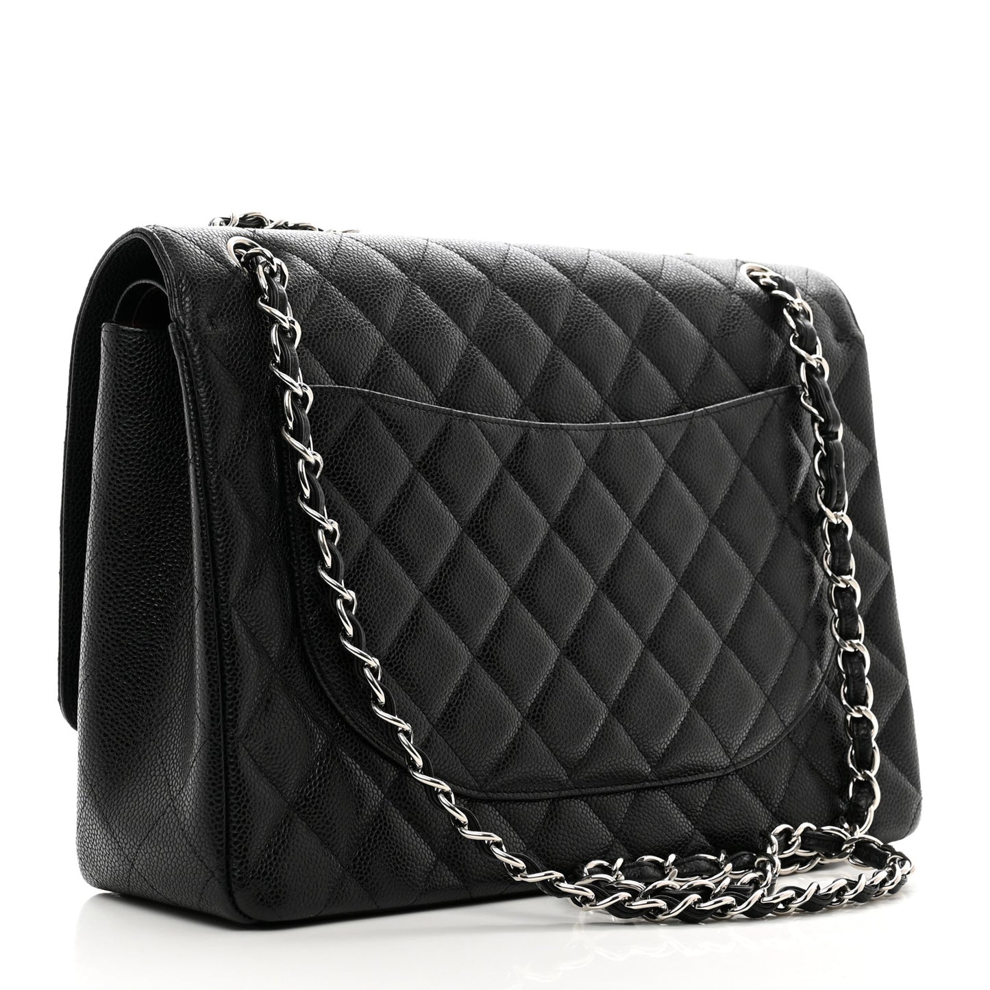 Caviar Quilted Maxi Double Flap Black