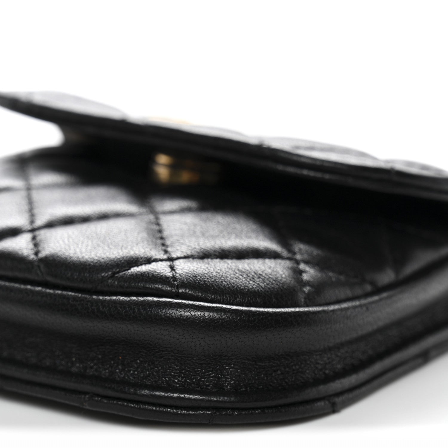 Chanel Lambskin Quilted Pearl Crush Waist Bag Black 11 of 12