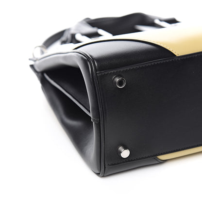 Gucci Smooth Calfskin Diagonal Striped Small Zumi Top Handle Bag Black Beige 8 of 10