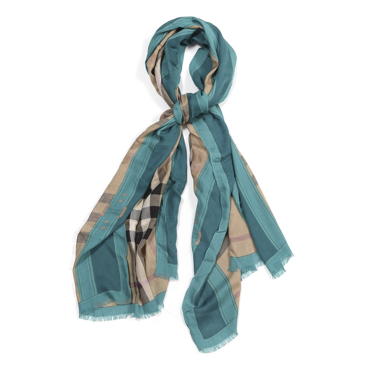 Modal Cashmere Haymarket Check Scarf Kelly Green