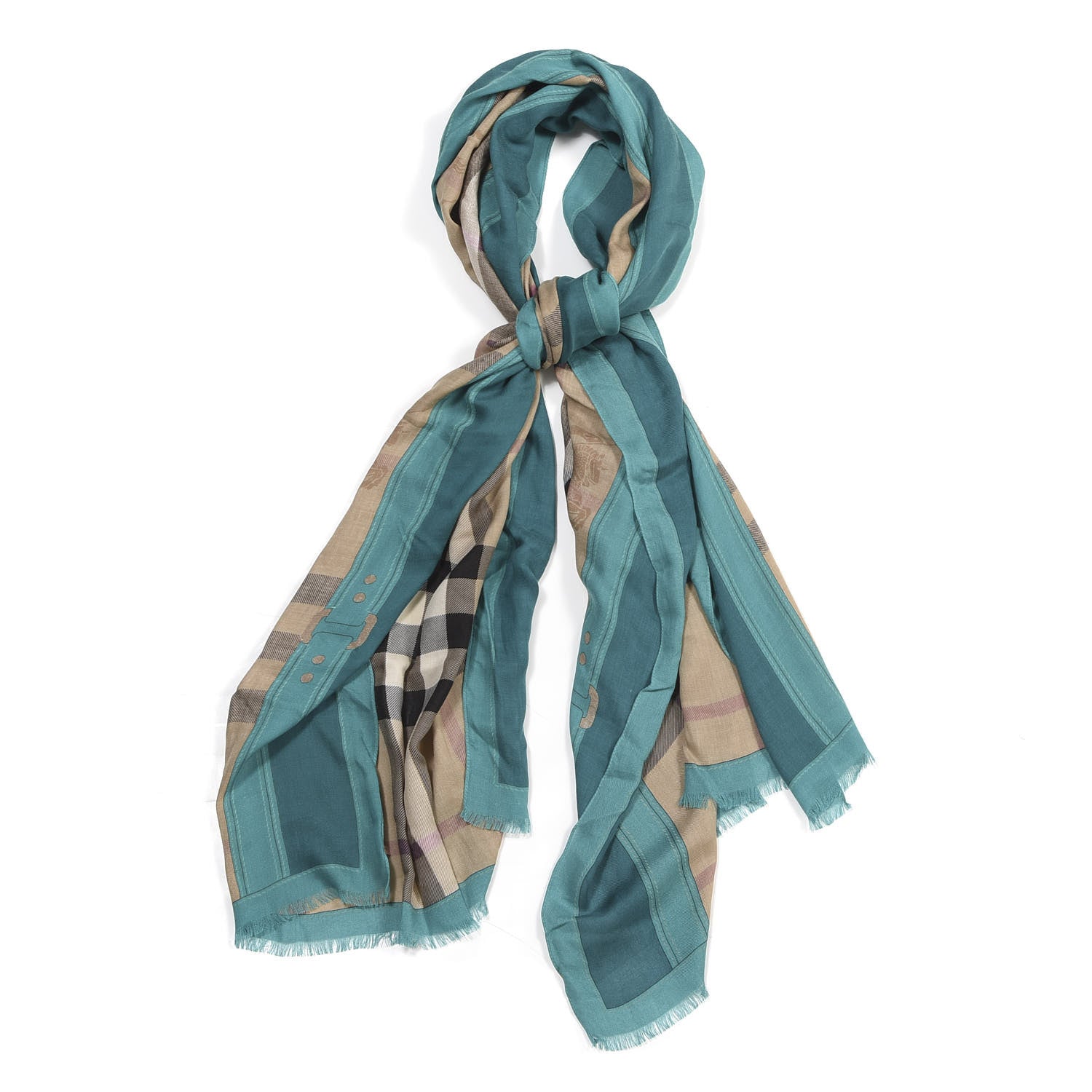 Burberry Modal Cashmere Haymarket Check Scarf Kelly Green 1 of 4