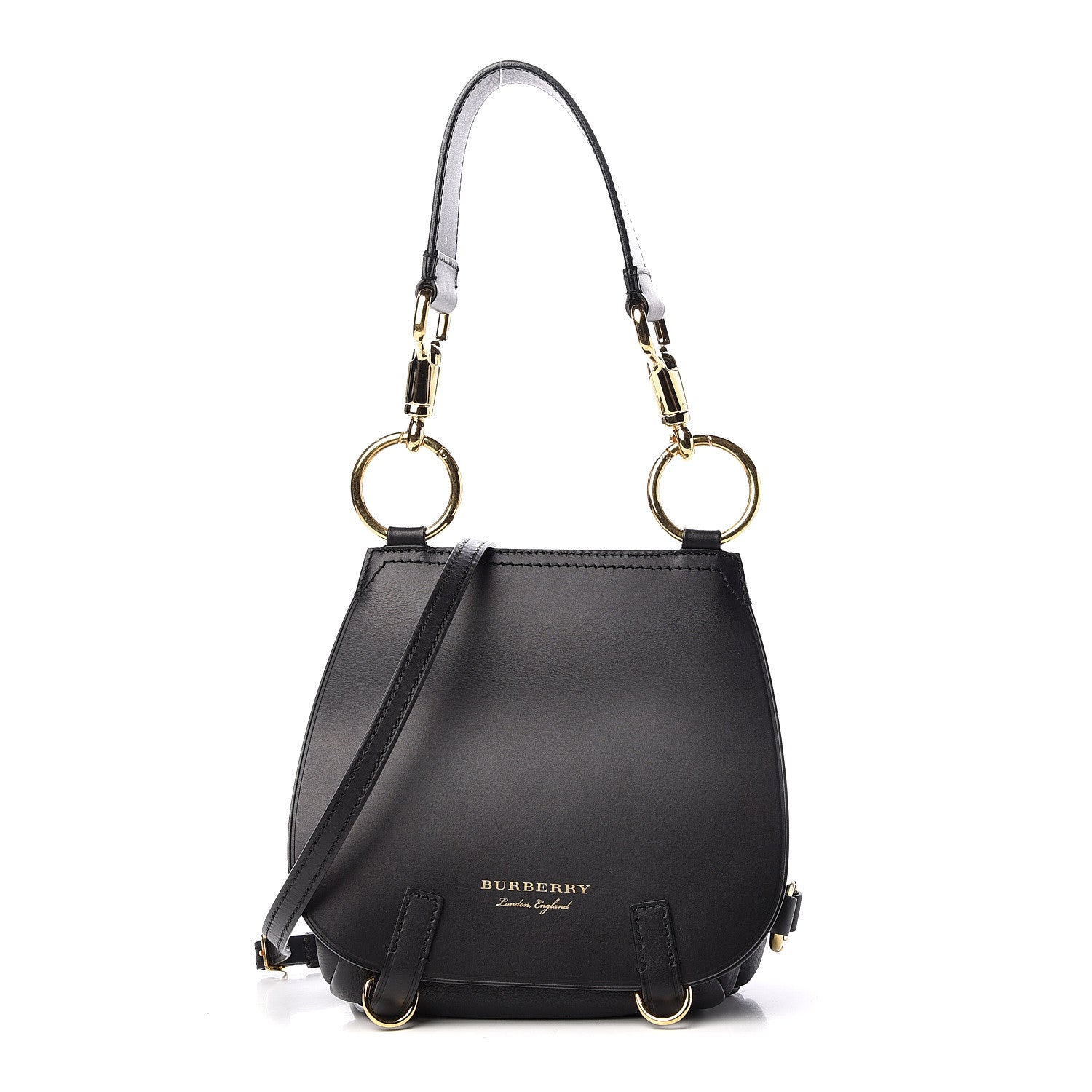 Burberry Calfskin Large Bridle Saddle Bag Black 1 of 11