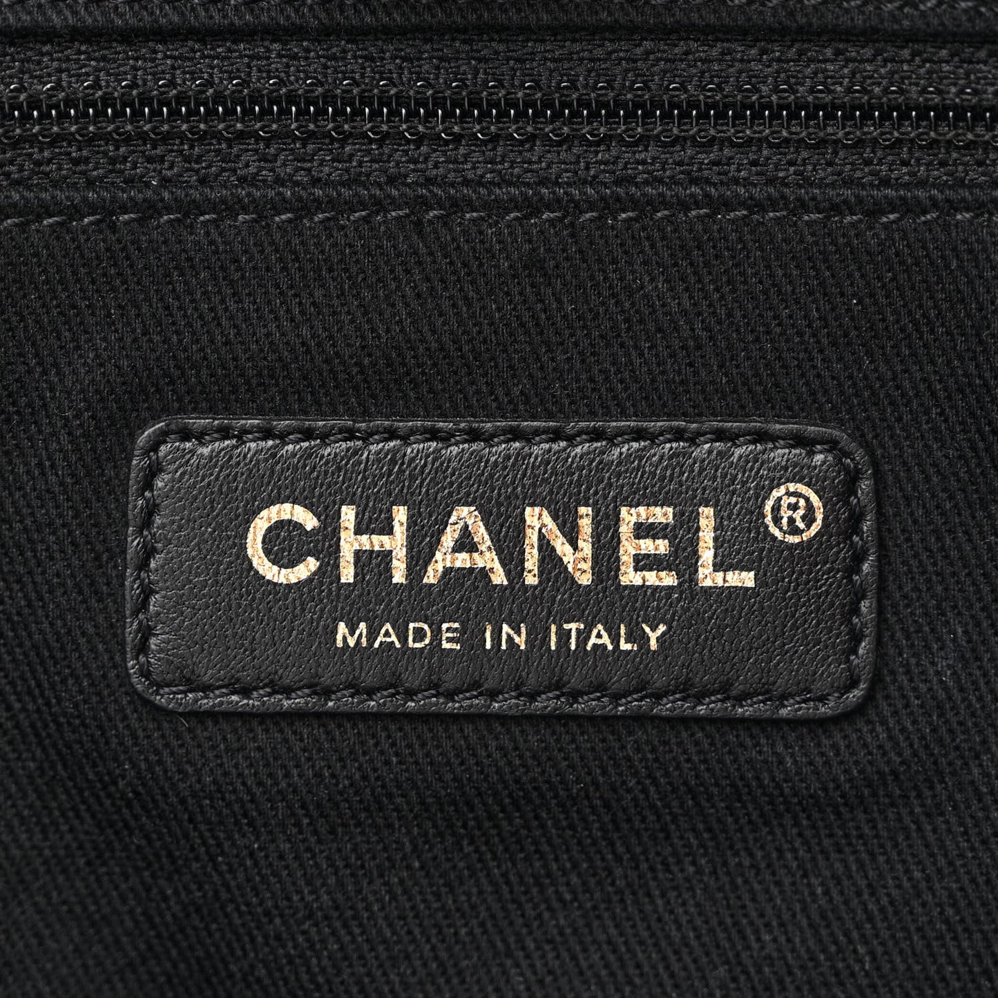 Mixed Fibers Calfskin Small Deauville Tote Black